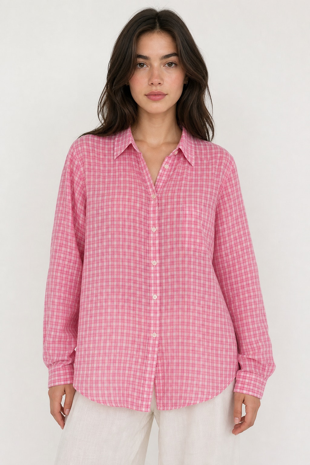 Lauren Ralph Lauren Pink White Checkered Button Down Shirt